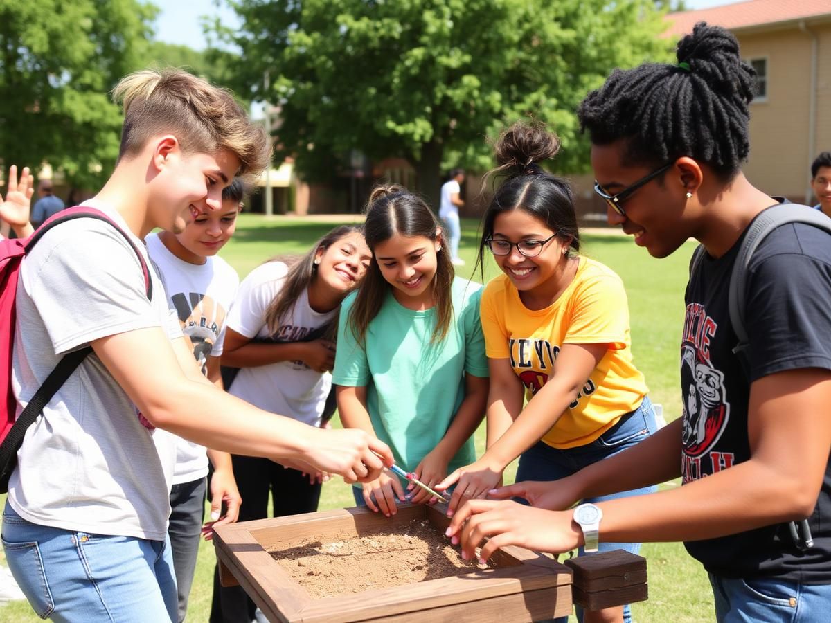 Volunteers with community